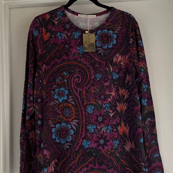 Peruvian Connection NWT XL LS PAISLEY TEE - Picture 3 of 7